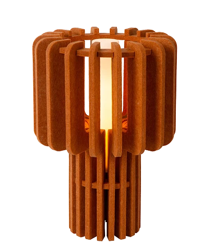 Lampe Rollo en feutrine terre cuite effet cannelé.