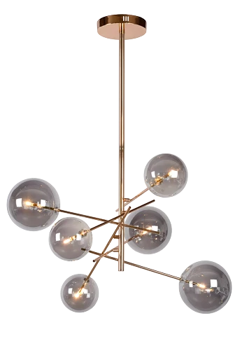 Suspension Alara dorée et verre fumé.